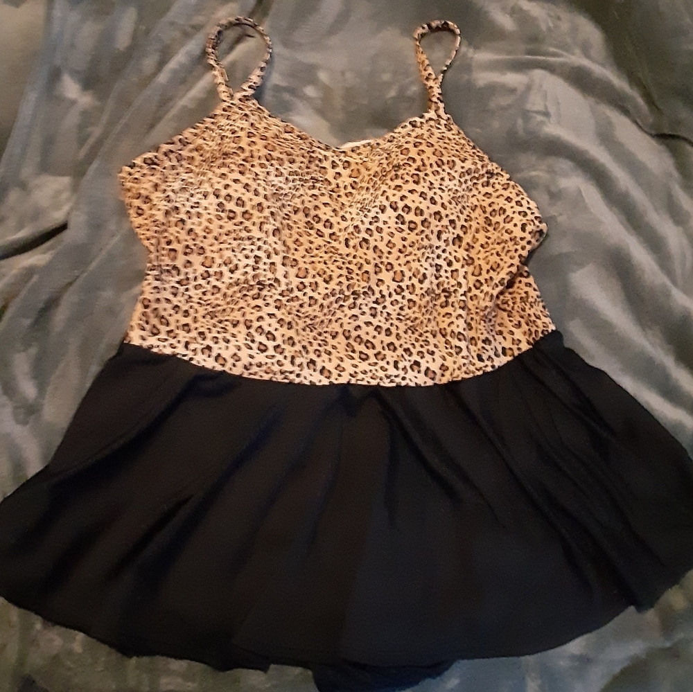 Cheetah Print Swimdress 24W-One Piece-ISLANDER